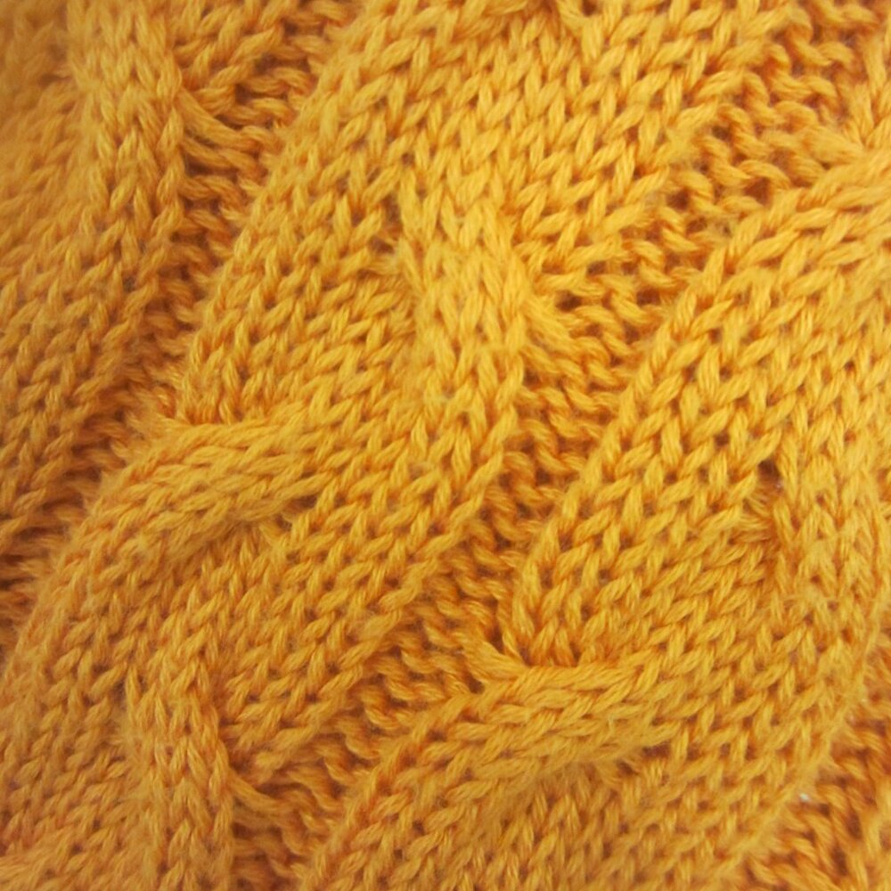 Unbranded Womens L Orange Peruvian Pima Cotton LS Cable Knit Mock Neck Sweater - Picture 10 of 10